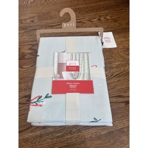 Peri Home Shower Curtain New Holly Berries Holiday Christmas Cotton‎ Blend 72x72